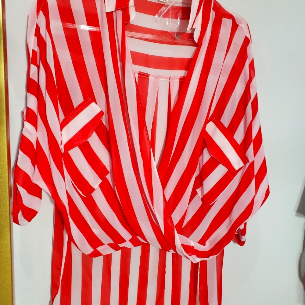 Stripped flowy top